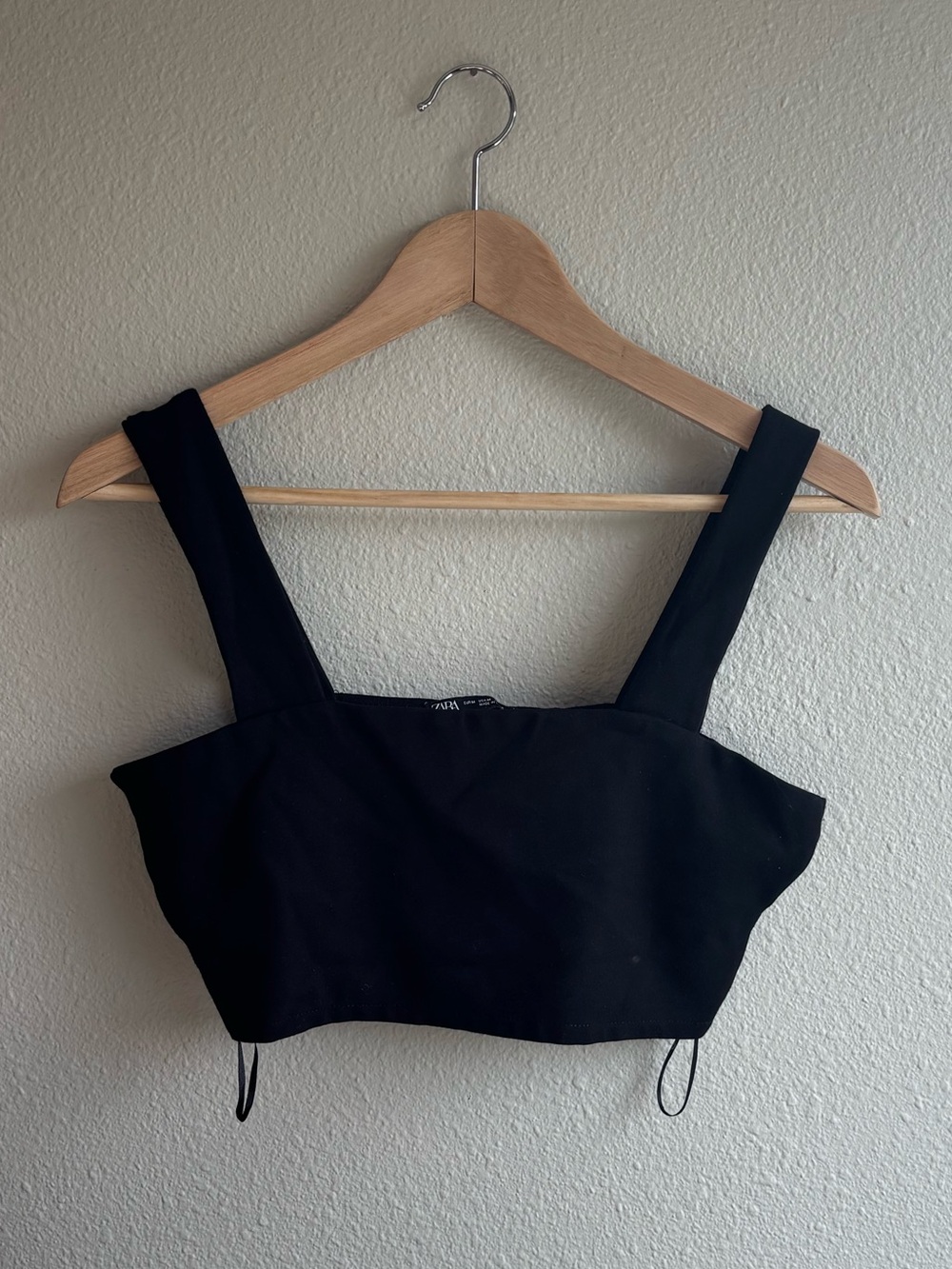 Black Square Neck Crop Top